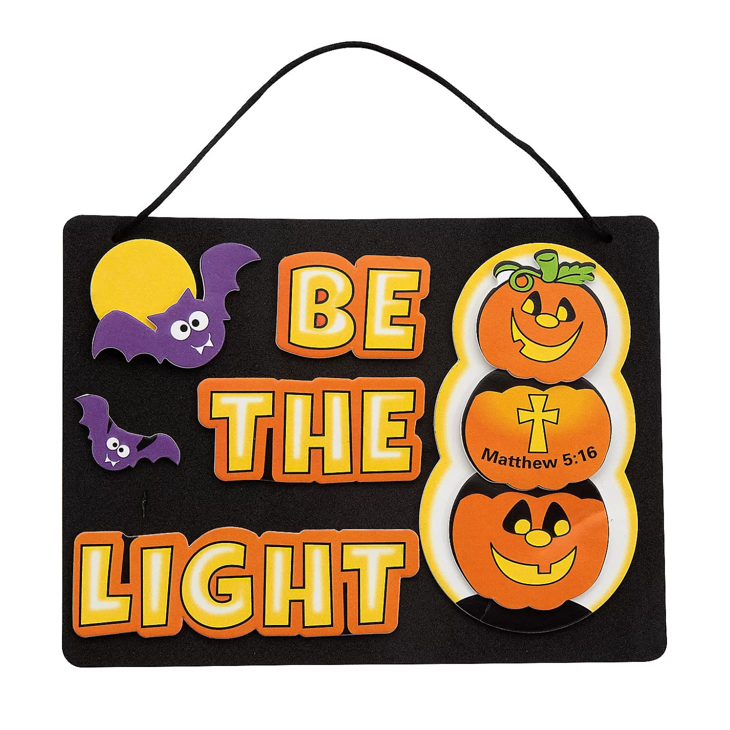 Hot Christian Pumpkin Be The Light Sign Craft Kit - Makes 12 Religious Halloween