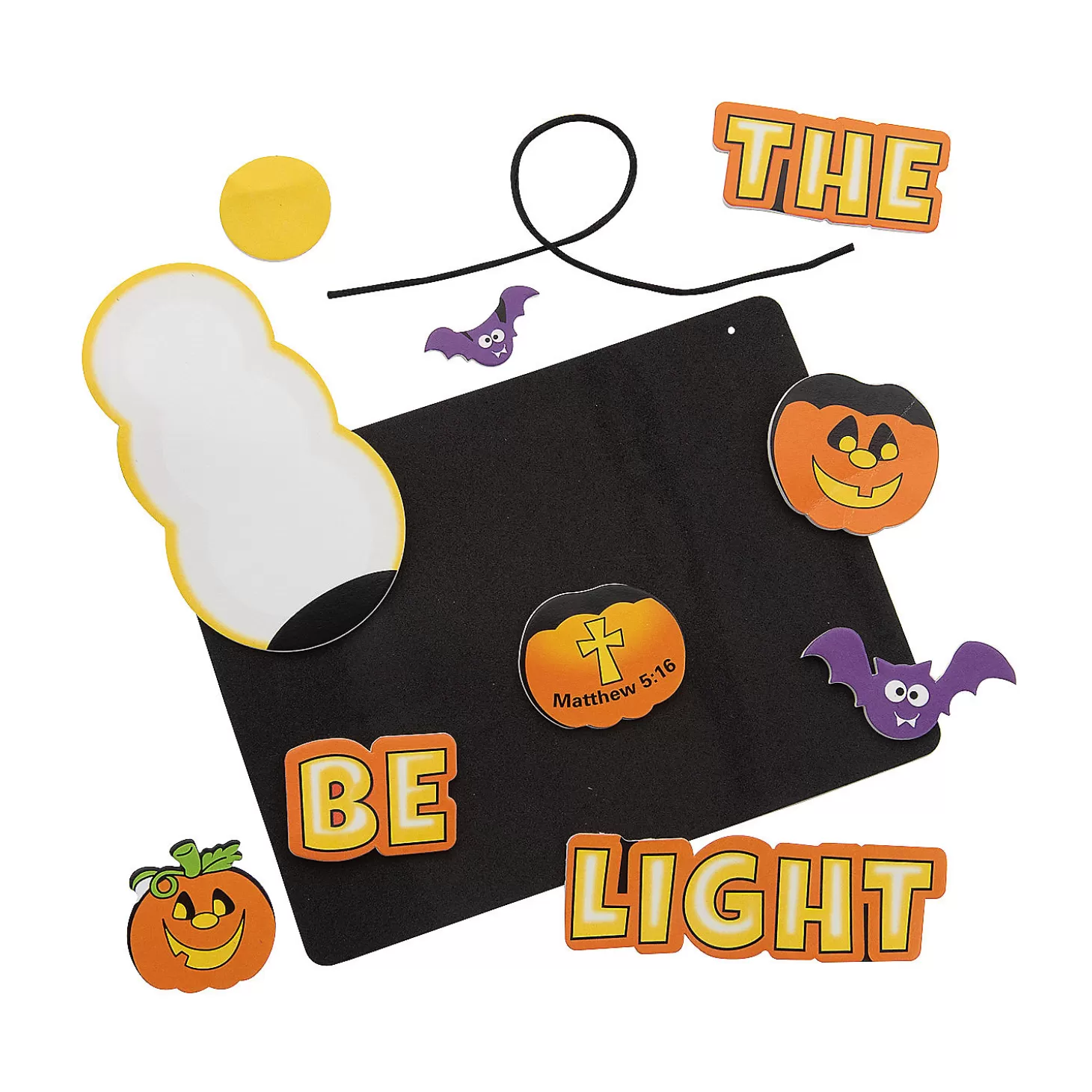 Hot Christian Pumpkin Be The Light Sign Craft Kit - Makes 12 Religious Halloween