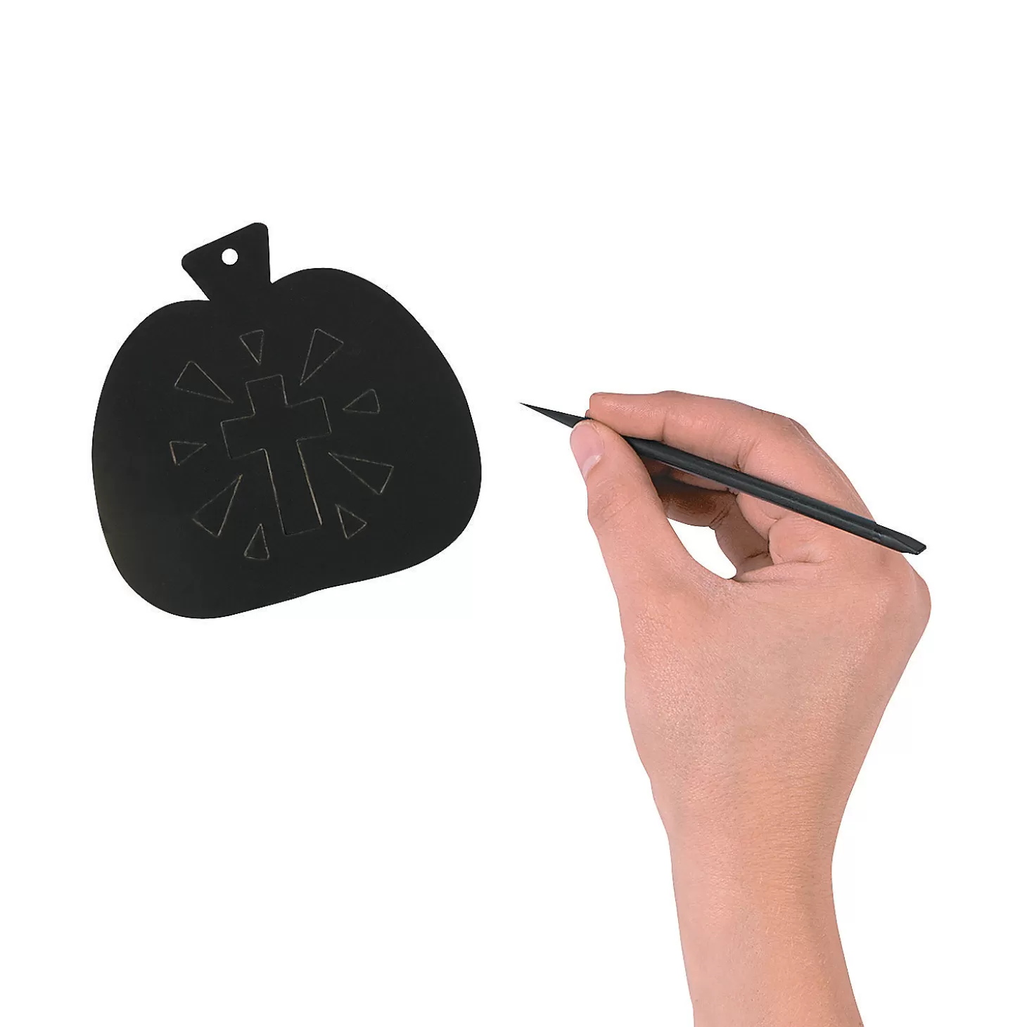 Hot Christian Pumpkin Magic Color Scratch Ornaments With Cutout - 24 Pc. Religious Halloween