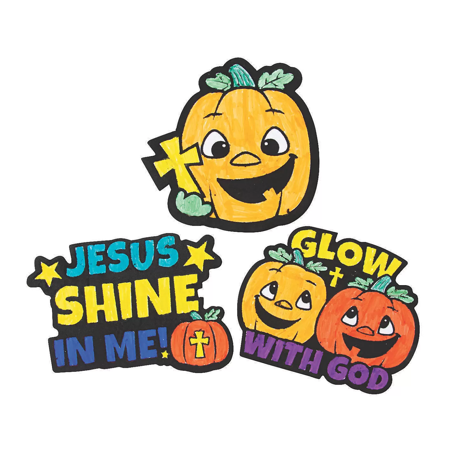 Outlet Color Your Own Christian Pumpkin Fuzzy Magnets - 12 Pc. Boo Bags