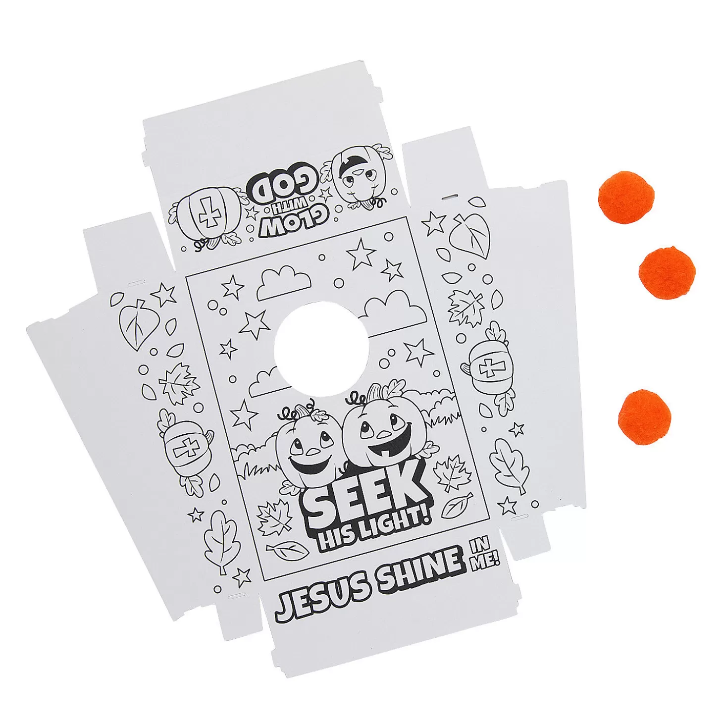 Best Sale Color Your Own Christian Pumpkin Games - 12 Pc. Religious Halloween