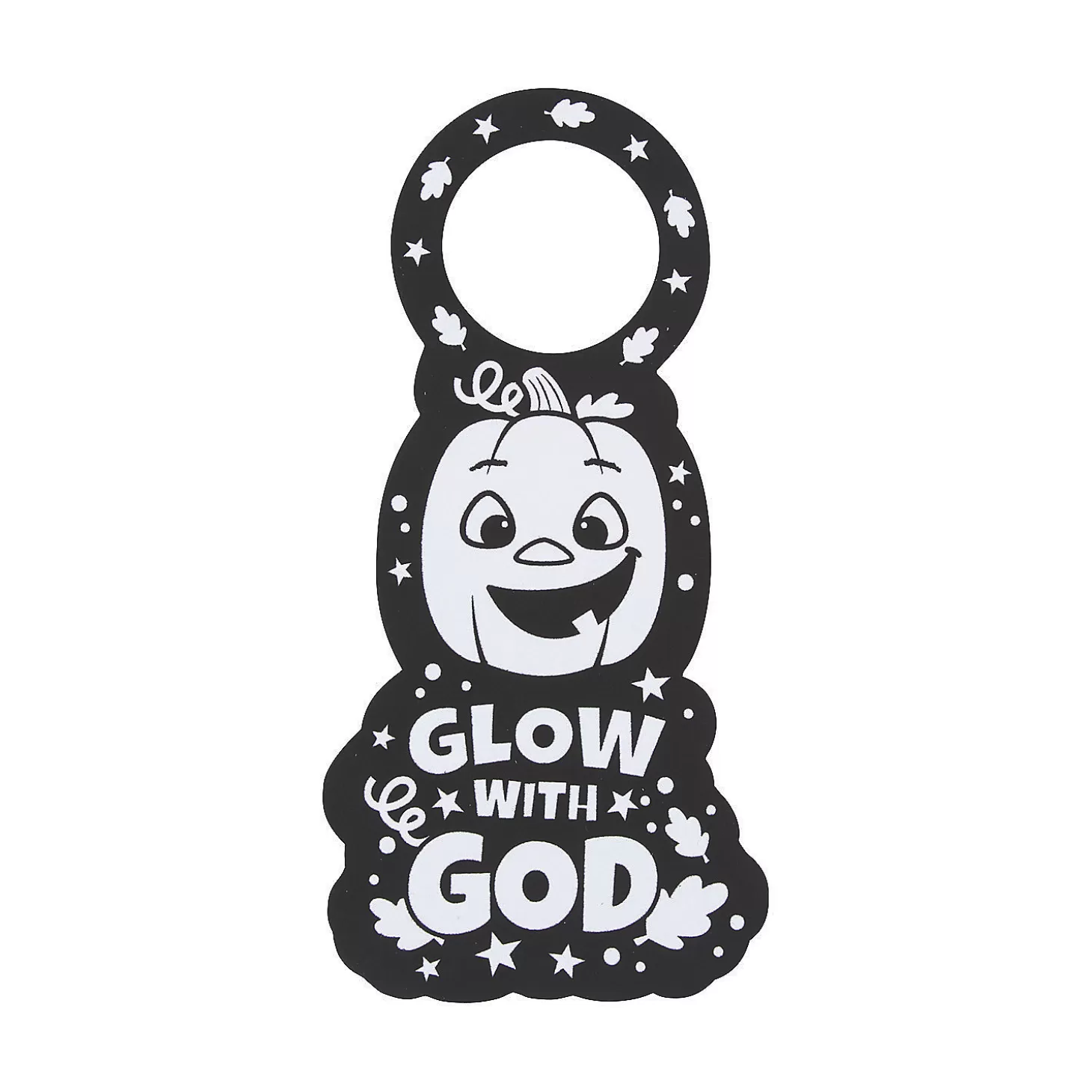 Hot Color Your Own Fuzzy Christian Pumpkin Doorknob Hangers - 12 Pc. Religious Halloween