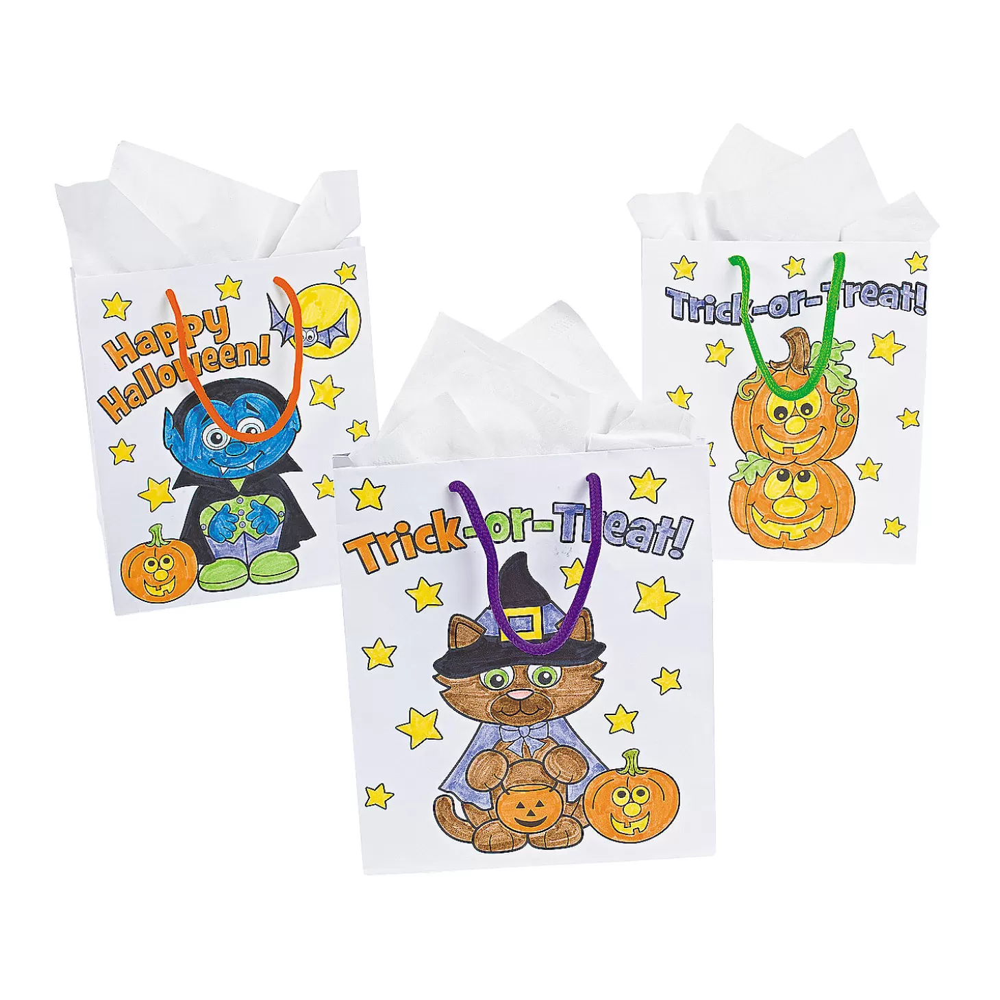 Flash Sale Color Your Own Medium Halloween Gift Bags - 12 Pc. Halloween Bags