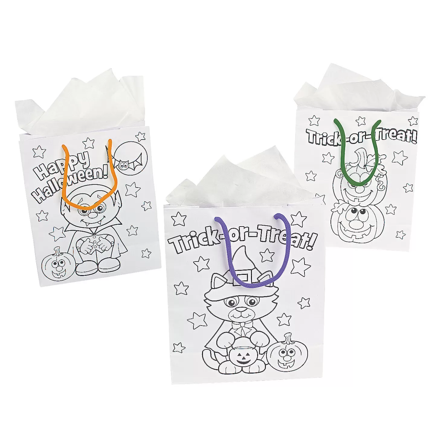 Flash Sale Color Your Own Medium Halloween Gift Bags - 12 Pc. Halloween Bags