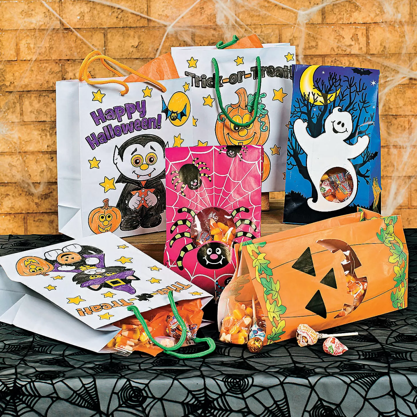 Flash Sale Color Your Own Medium Halloween Gift Bags - 12 Pc. Halloween Bags