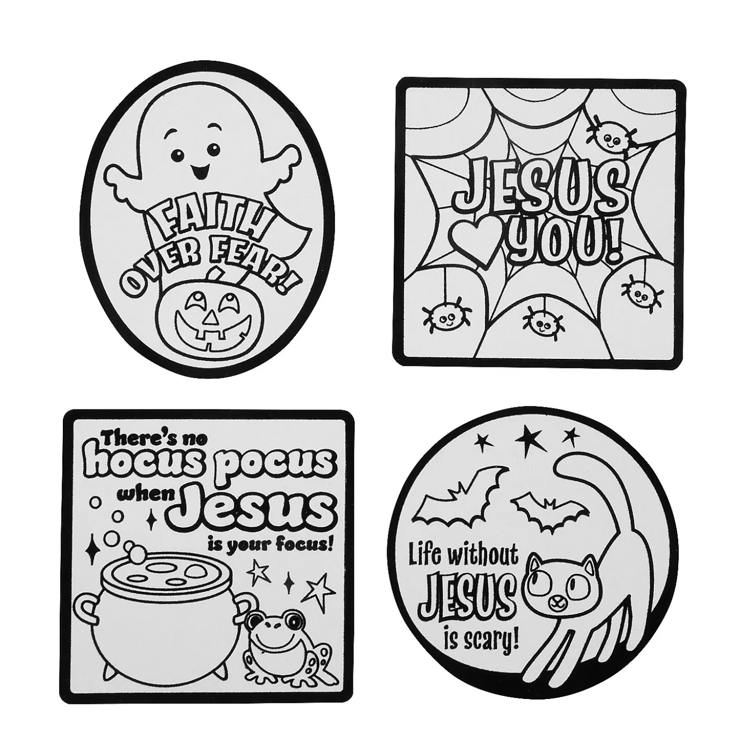 Flash Sale Color Your Own Religious Halloween Fuzzy Magnets - 12 Pc. Religious Halloween