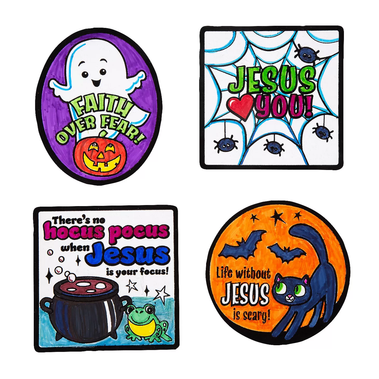 Flash Sale Color Your Own Religious Halloween Fuzzy Magnets - 12 Pc. Religious Halloween