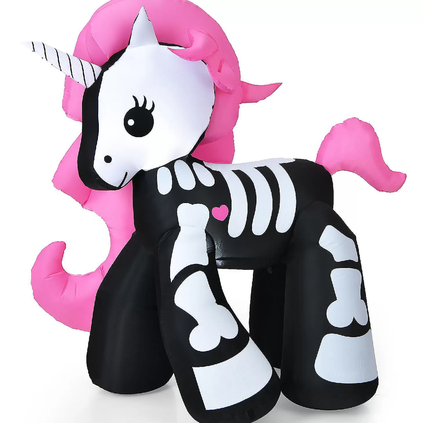 Outlet Costway 5.5 Ft Halloween Inflatable Skeleton Unicorn Blow Up Yard Decoration Skulls & Skeletons