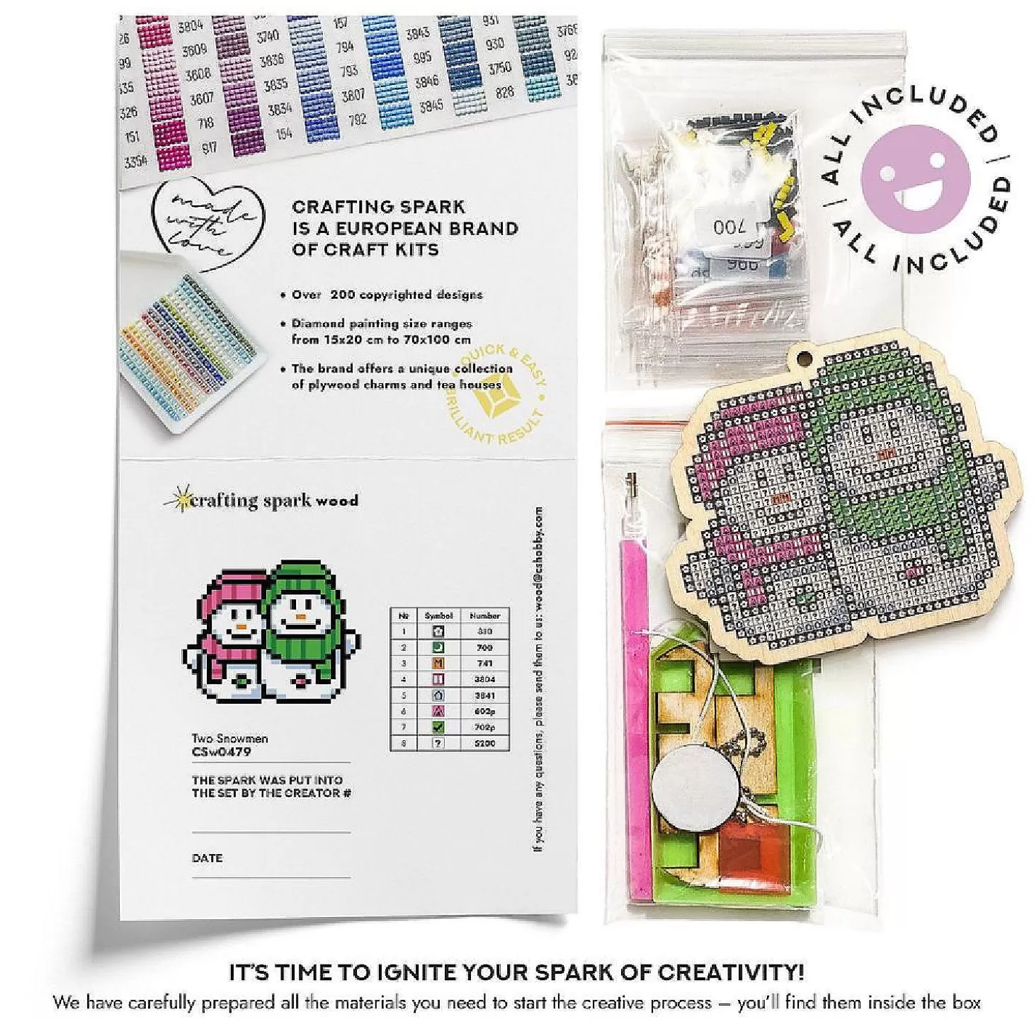 Hot Crafting Spark - Little Witch Csw336 Diamond Painting On Plywood Kit Diy Adult Crafts