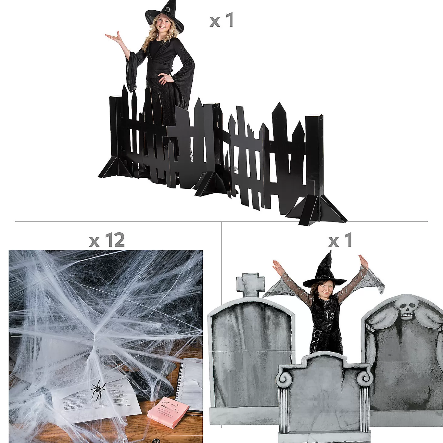 New Creepy Fence Halloween Decorating Kit - 16 Pc. Halloween Fun Kits