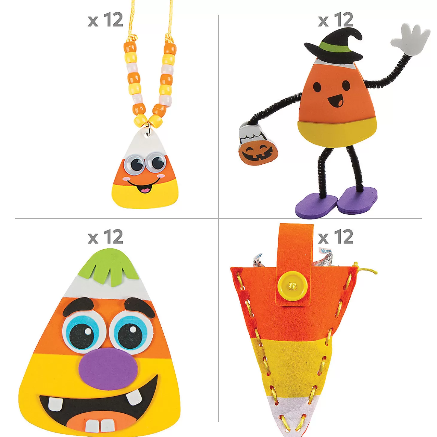 Online Cute Candy Corn Craft Kit Assortment - Makes 48 Halloween Fun Kits