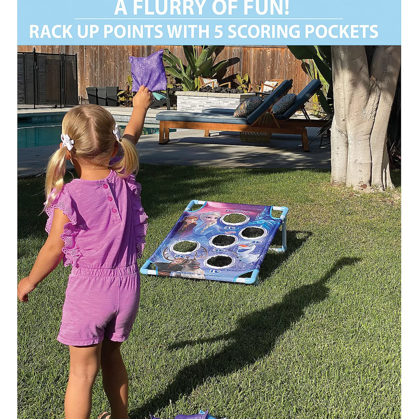 Clearance Disney Frozen 2 Frost Toss Game Set By Gosports - Includes 8 Snowflake Bean Bags With Portable Carrying Case Lawn Games