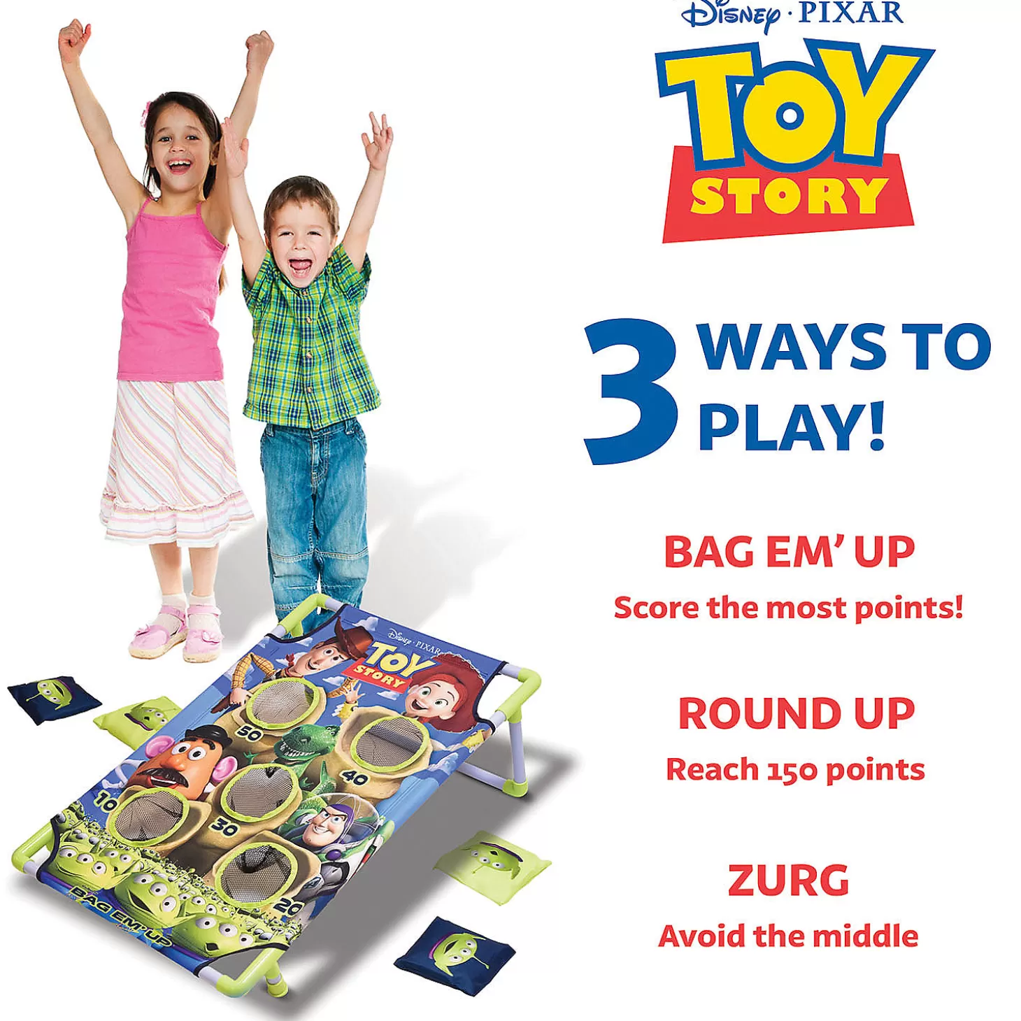 New Disney Pixar Toy Story Bag-Em-Up Game Set By Gosports - Includes 8 Alien Bean Bags With Portable Carrying Case Lawn Games