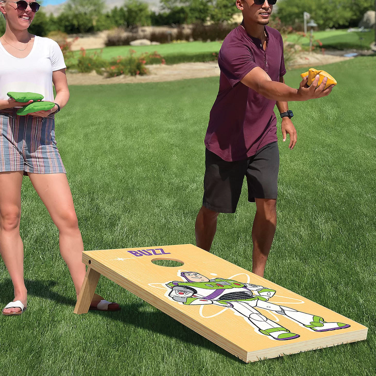 Best Sale Disney Pixar Toy Story Regulation Size Cornhole Set By Gosports - Includes 8 Bean Bags And Portable Carrying Cas Lawn Games