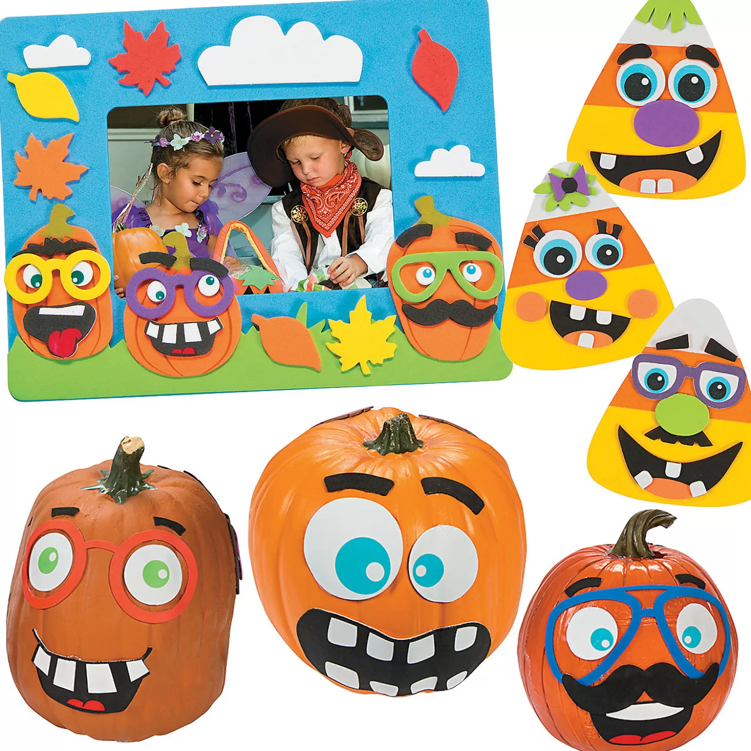 Sale Funny Face Pumpkin Craft Kit Assortment - Makes 36 Halloween Fun Kits