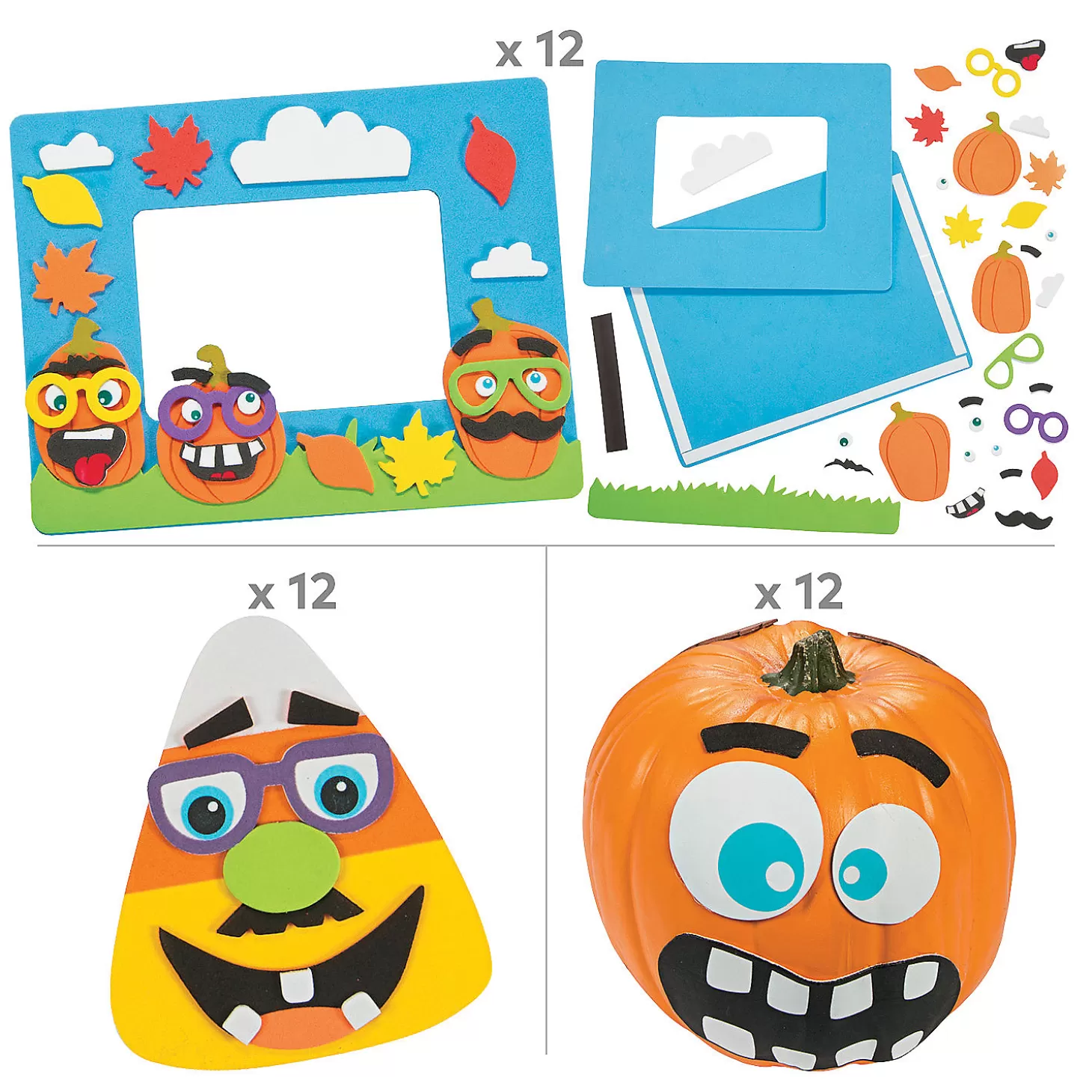 Sale Funny Face Pumpkin Craft Kit Assortment - Makes 36 Halloween Fun Kits