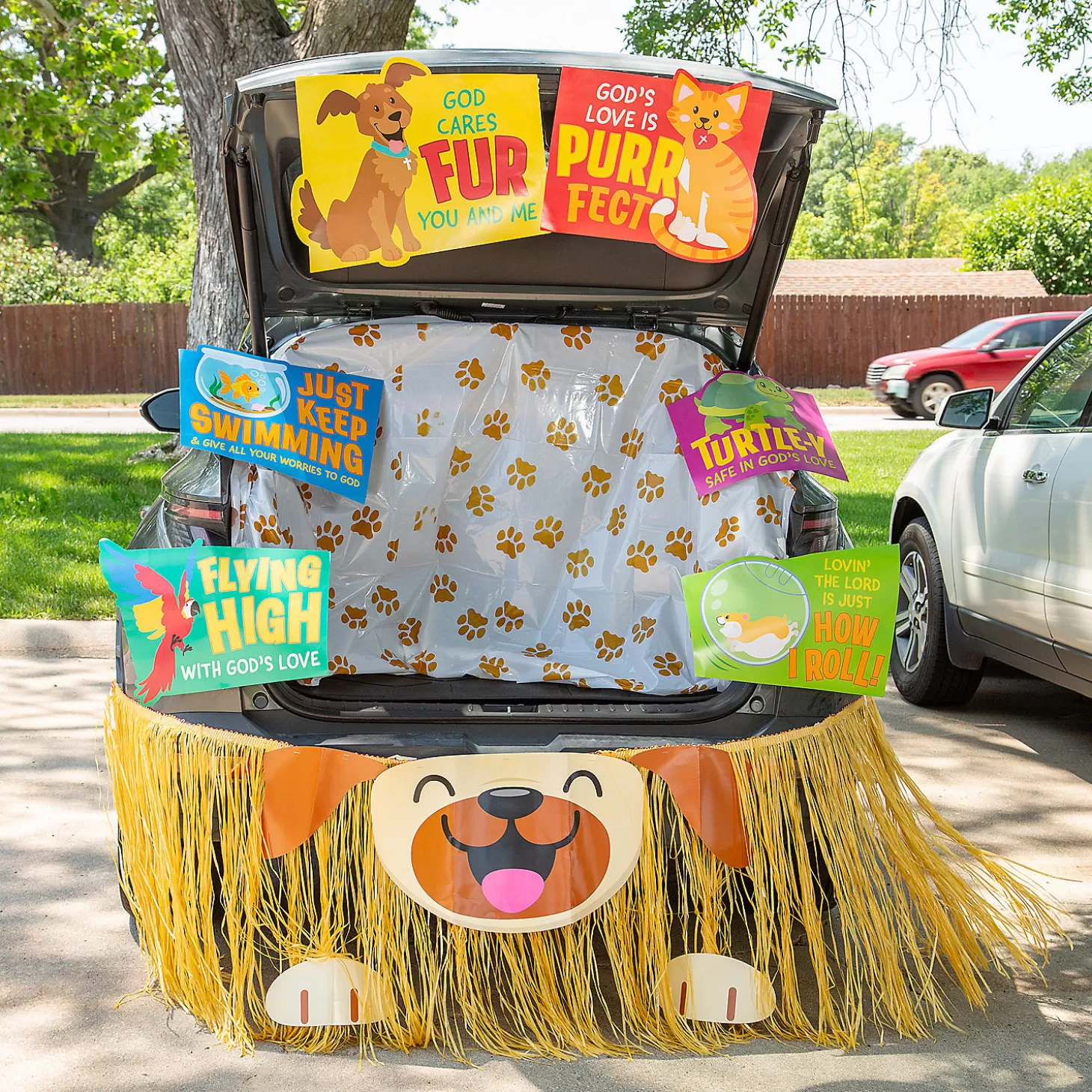Flash Sale God Cares Fur You Trunk-Or-Treat Decorating Kit - 8 Pc. Religious Halloween