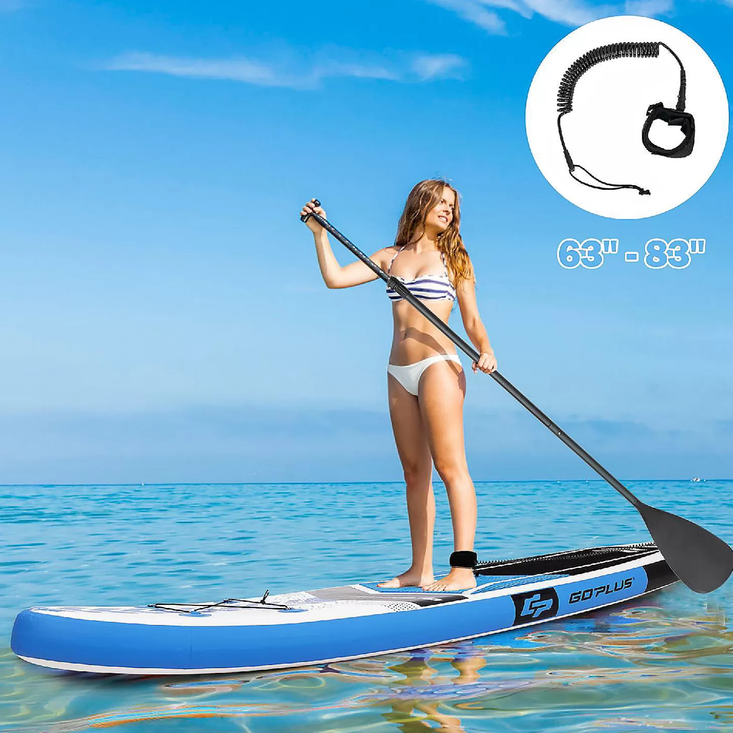 Flash Sale Goplus 10'5'' Inflatable Stand Up Paddle Board Sup With Carrying Bag Aluminum Paddle Water Toys