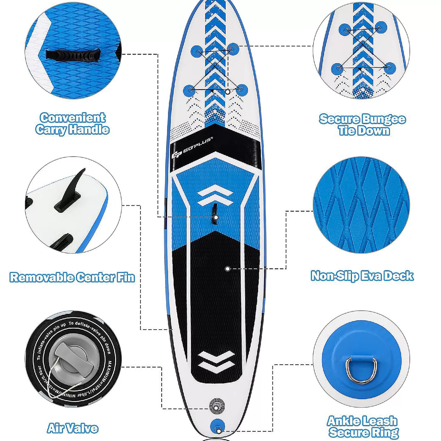 Flash Sale Goplus 10'5'' Inflatable Stand Up Paddle Board Sup With Carrying Bag Aluminum Paddle Water Toys
