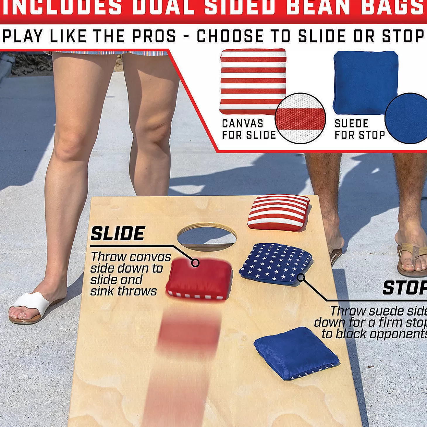 Online Gosports Dual Sided Cornhole Bean Bags | Slide & Stop Regulation Tournament Bean Bags Set Of 8 Lawn Games