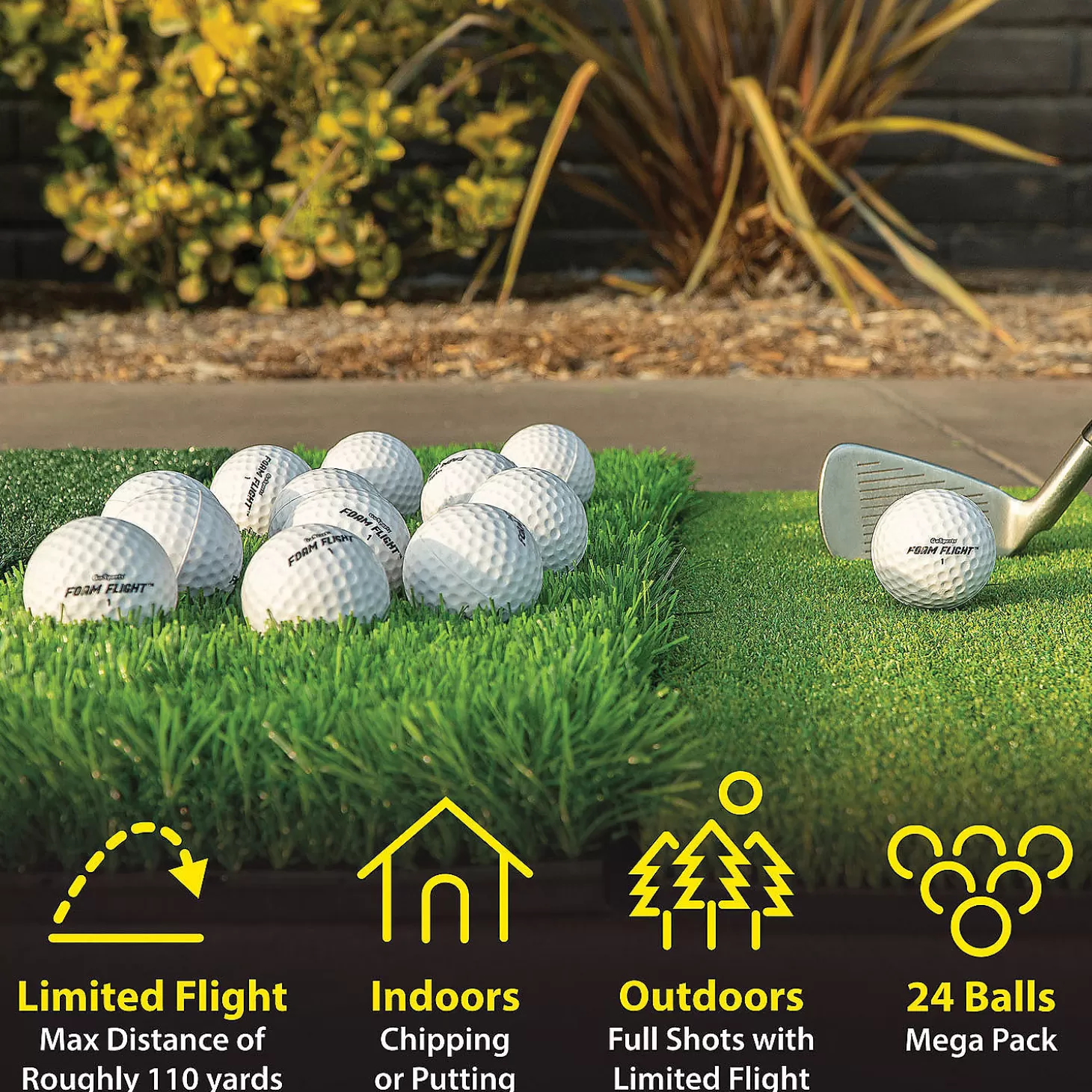 Hot Gosports Foam Flight Practice Golf Balls 24 Pack - White Balls