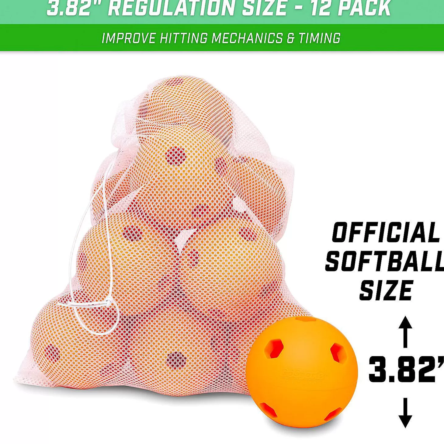 Clearance Gosports Limited Flight Modern Training Softballs 12 Pack - Regulation Size Balls
