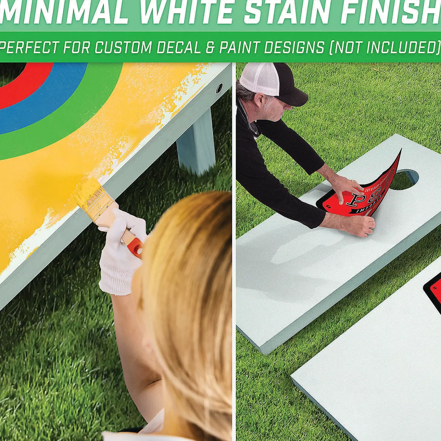 Clearance Gosports Regulation Size Wooden Cornhole Set With White Finish - Includes Carrying Case Lawn Games