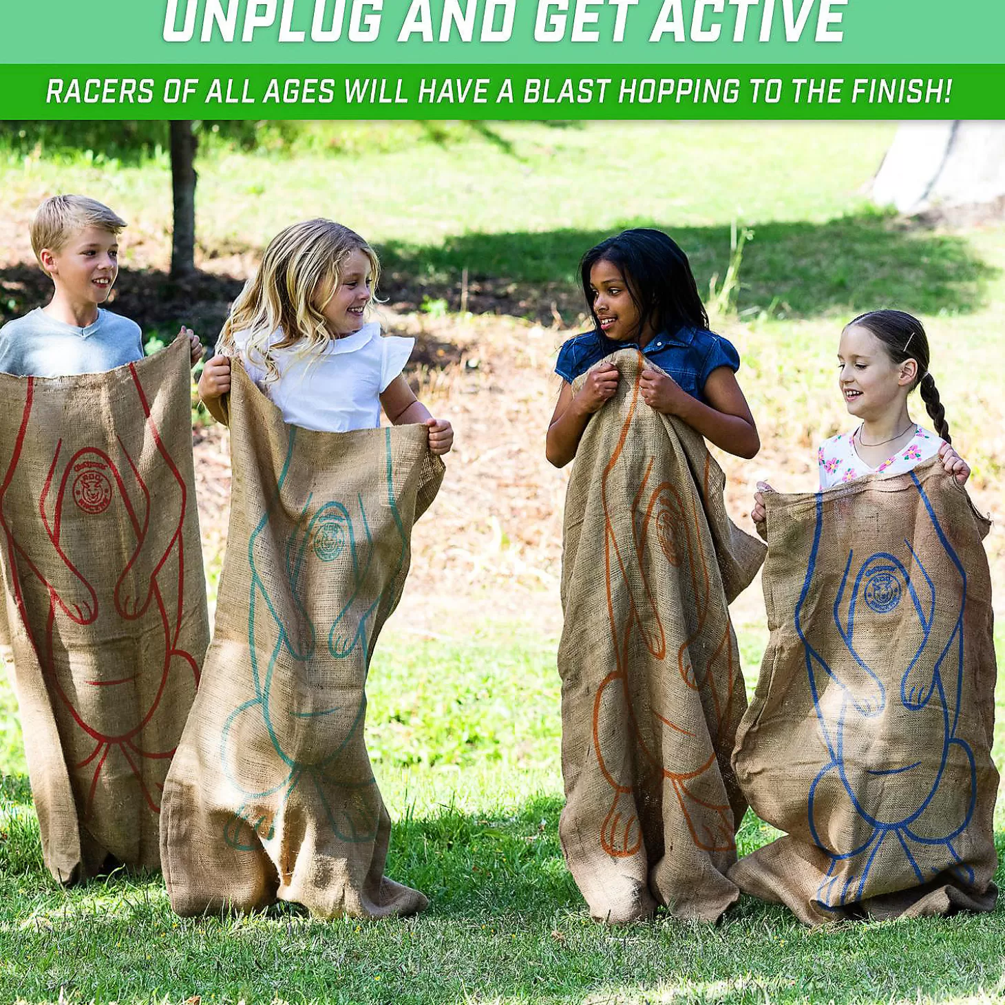 Cheap Gosports Roo Racers Sack Race Game 6 Pack - Xl Size Burlap Potato Sack Races For Kids & Adults Lawn Games
