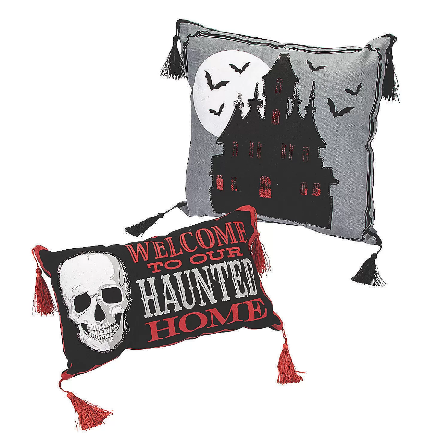 New Gothic Pillow Set Halloween Decoration - 2 Pc. Skulls & Skeletons