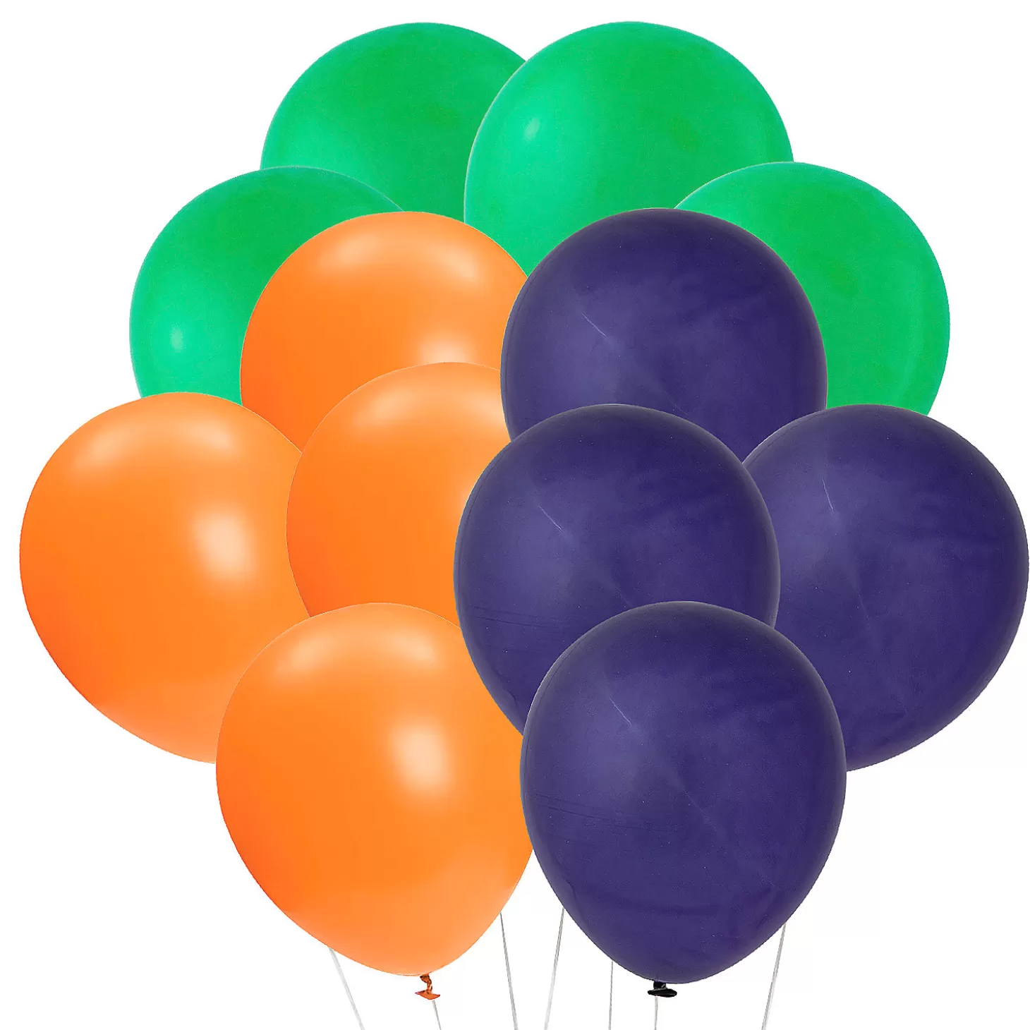 Hot Green, Purple & Orange 11" Latex Balloon Bouquet Kit - 73 Pc. Halloween Fun Kits