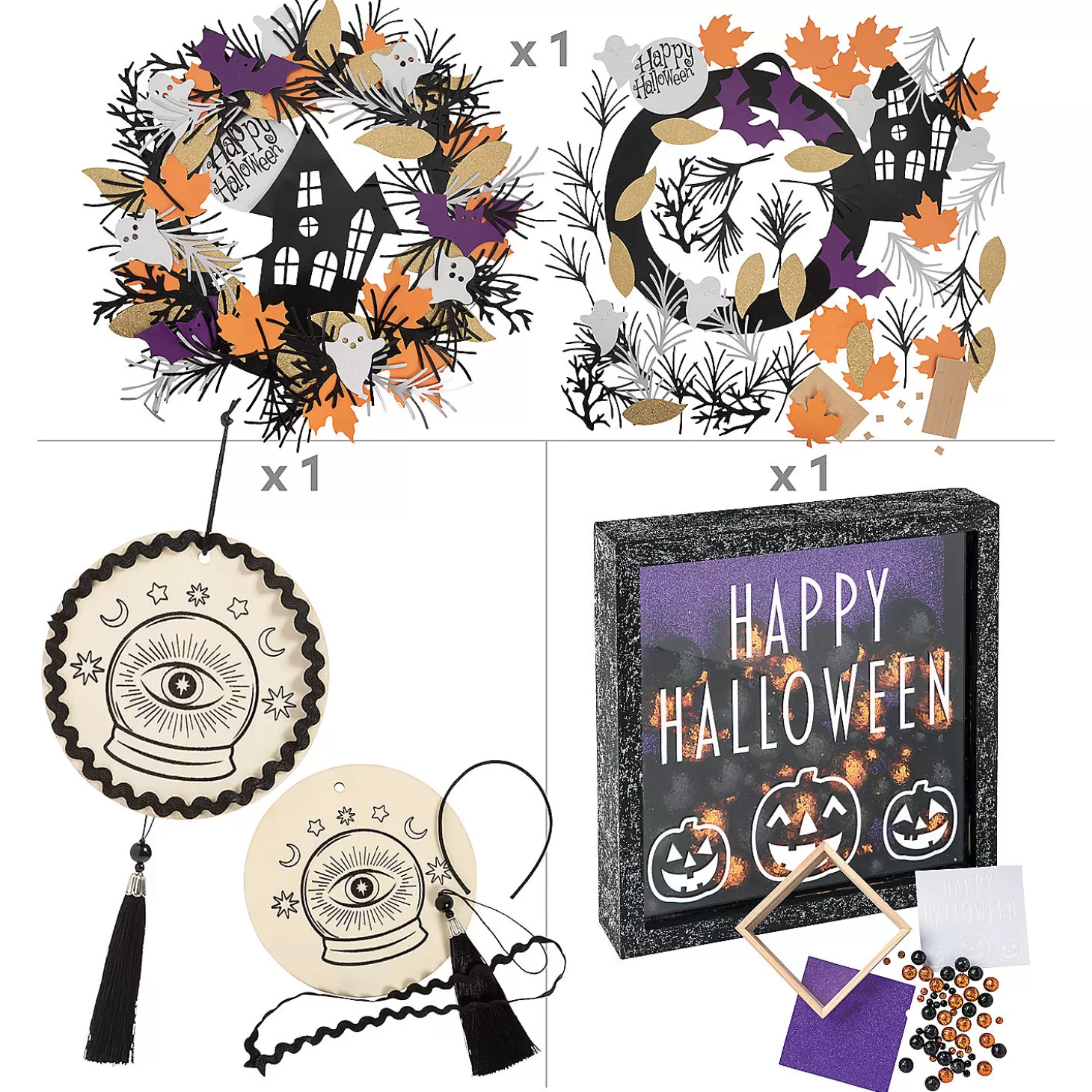Outlet Halloween Decorations Craft Kit Assortment - Makes 3 Diy Adult Crafts