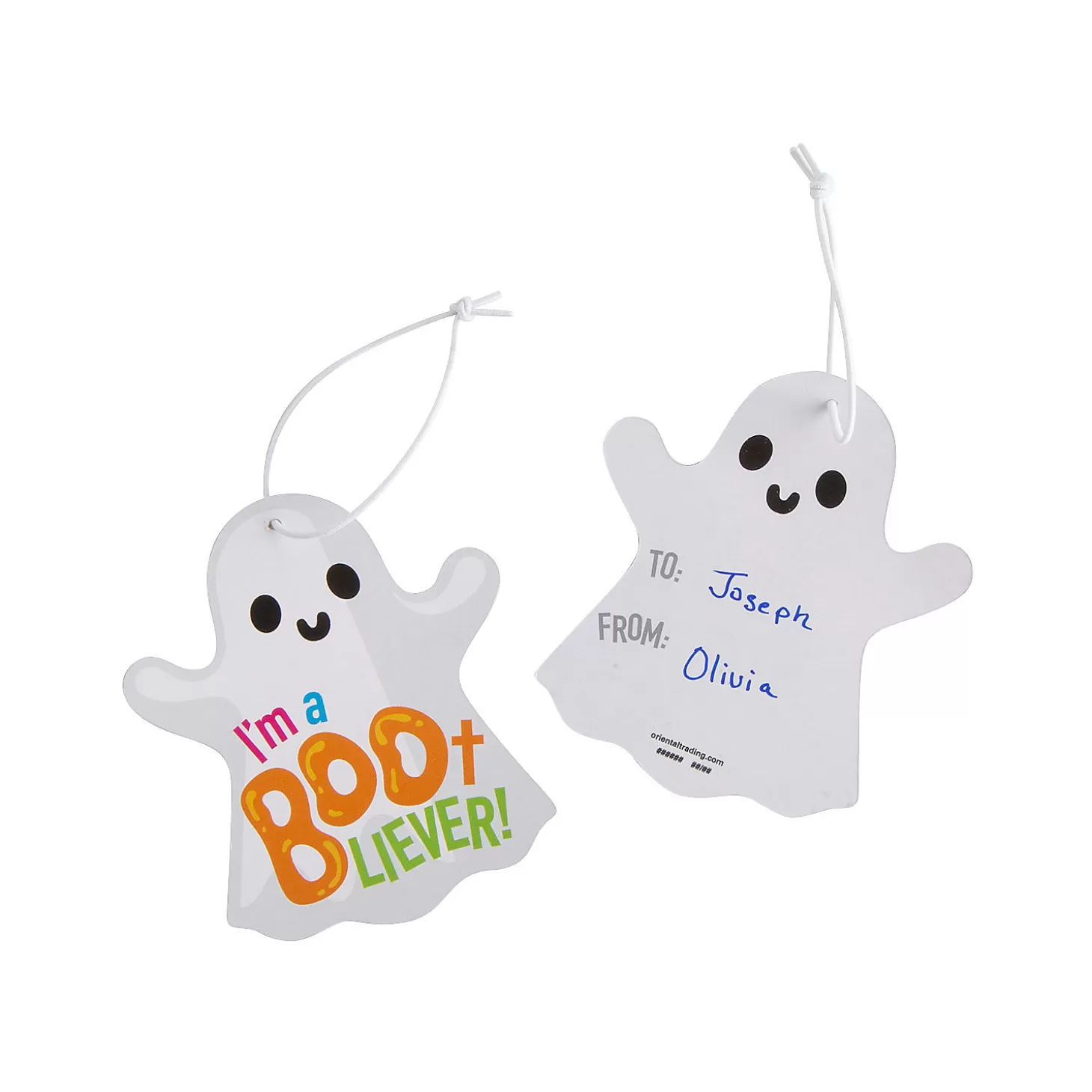 Fashion I'M A Boo-Liever Ghost Pull-Back Toys With Card - 24 Pc. Religious Halloween