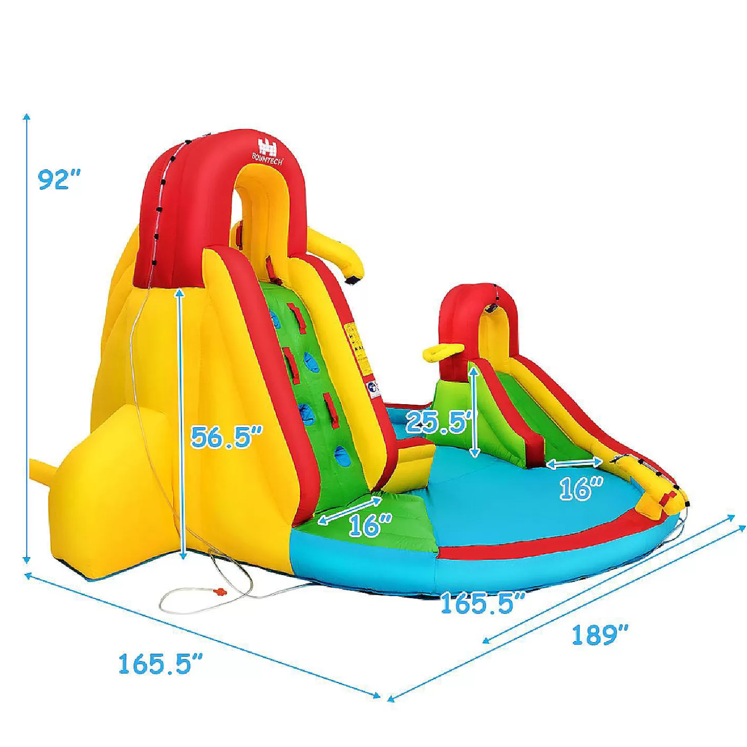 Outlet Inflatable Kids Water Slide Park With Climbing Wall Water Cannon And Splash Pool Water Toys