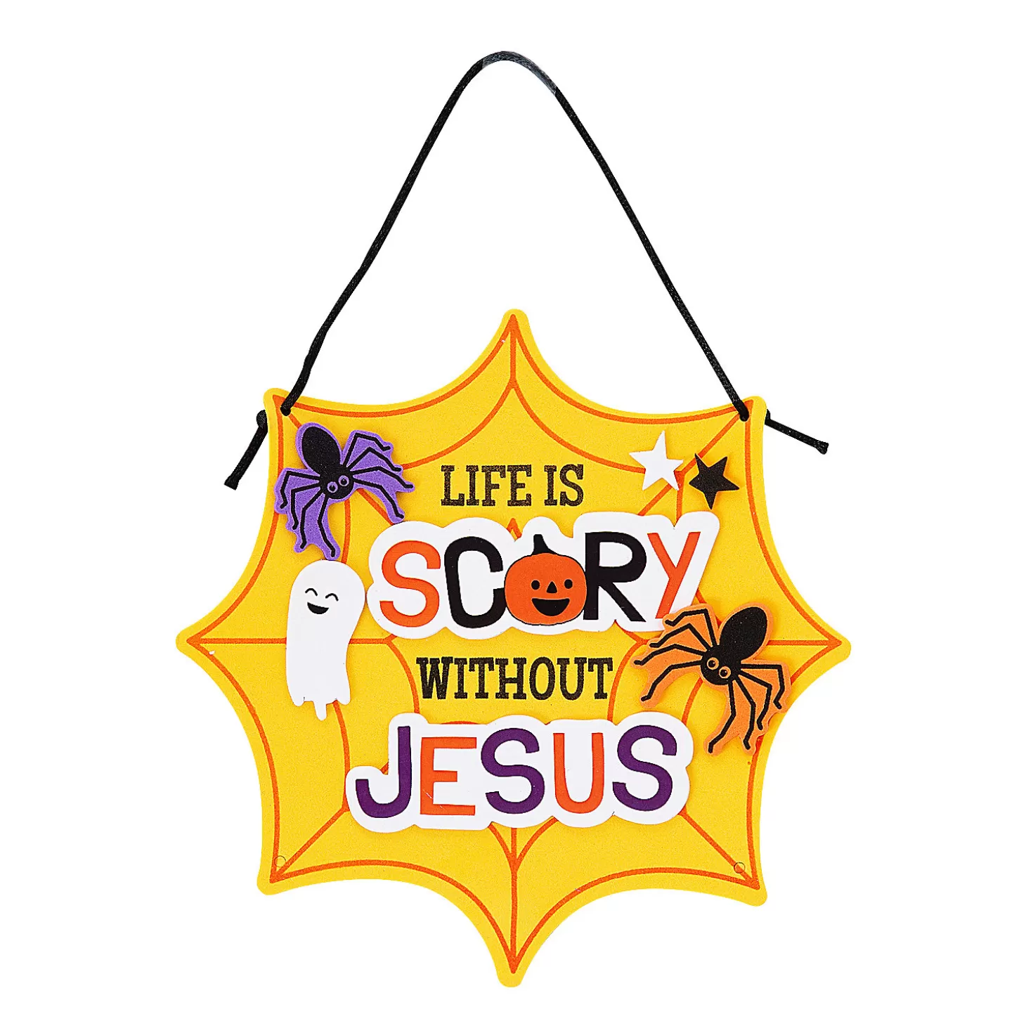 Online Life Is Scary Without Jesus Halloween Sign Craft Kit – Makes 12 Religious Halloween