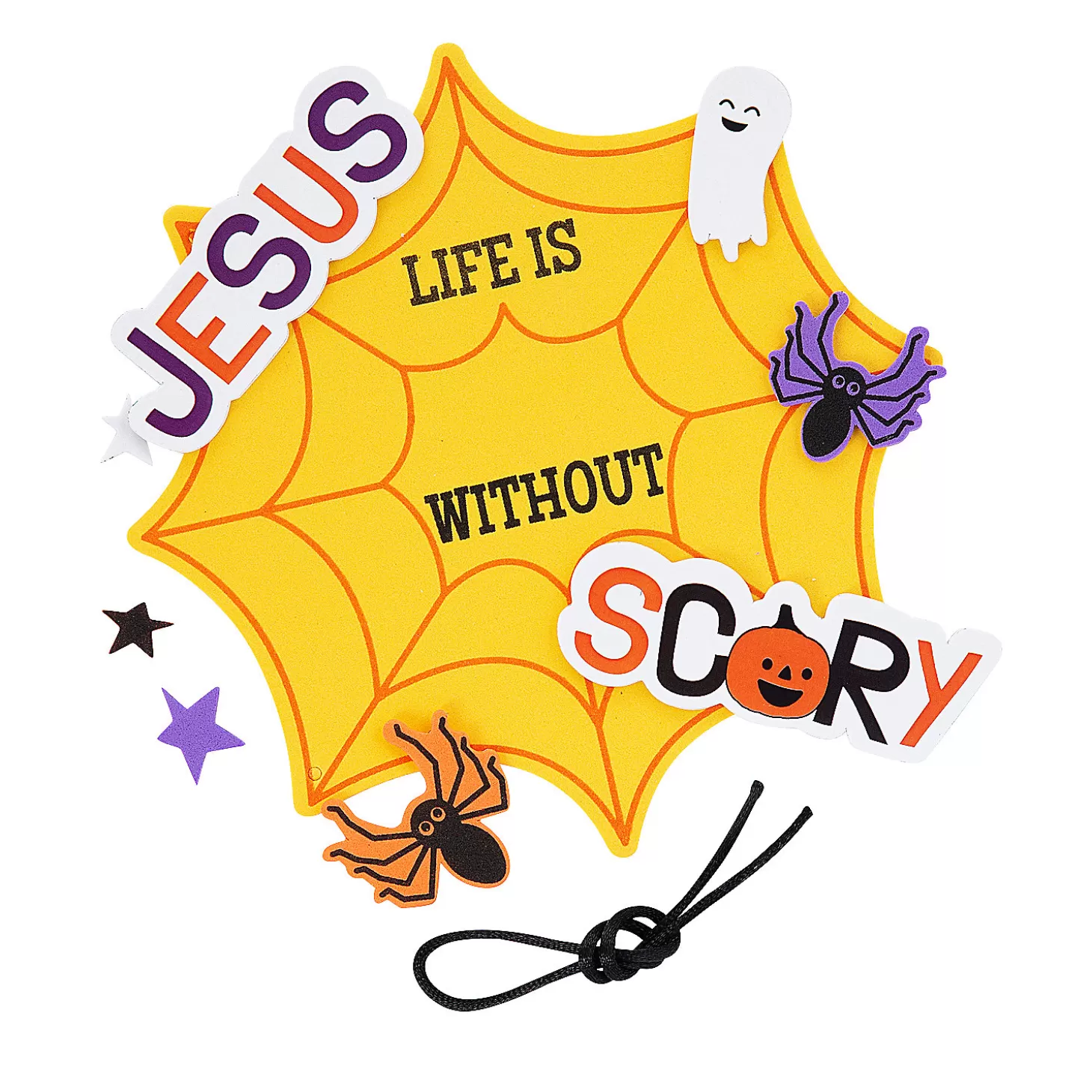 Online Life Is Scary Without Jesus Halloween Sign Craft Kit – Makes 12 Religious Halloween