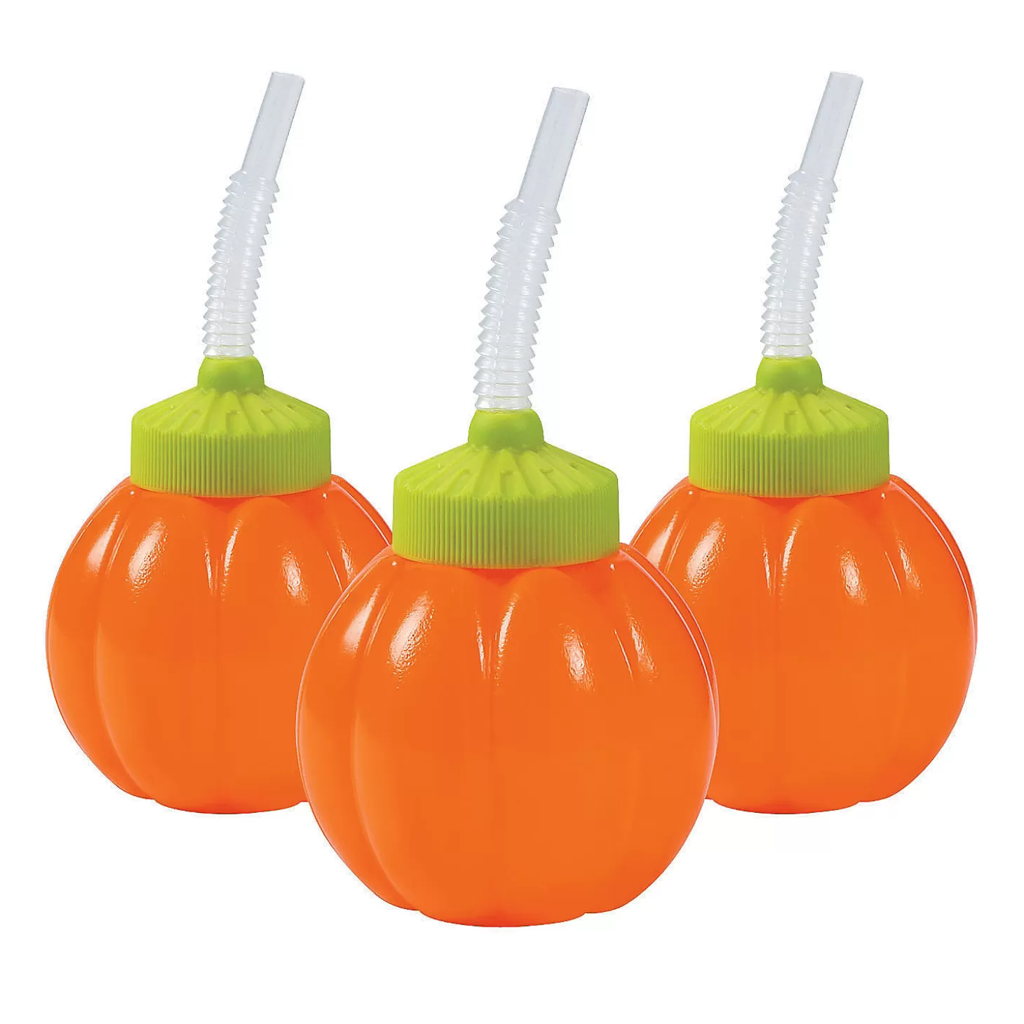 Store Lil' Pumpkin Bpa-Free Plastic Cups With Lids & Straws - 12 Ct. Tableware