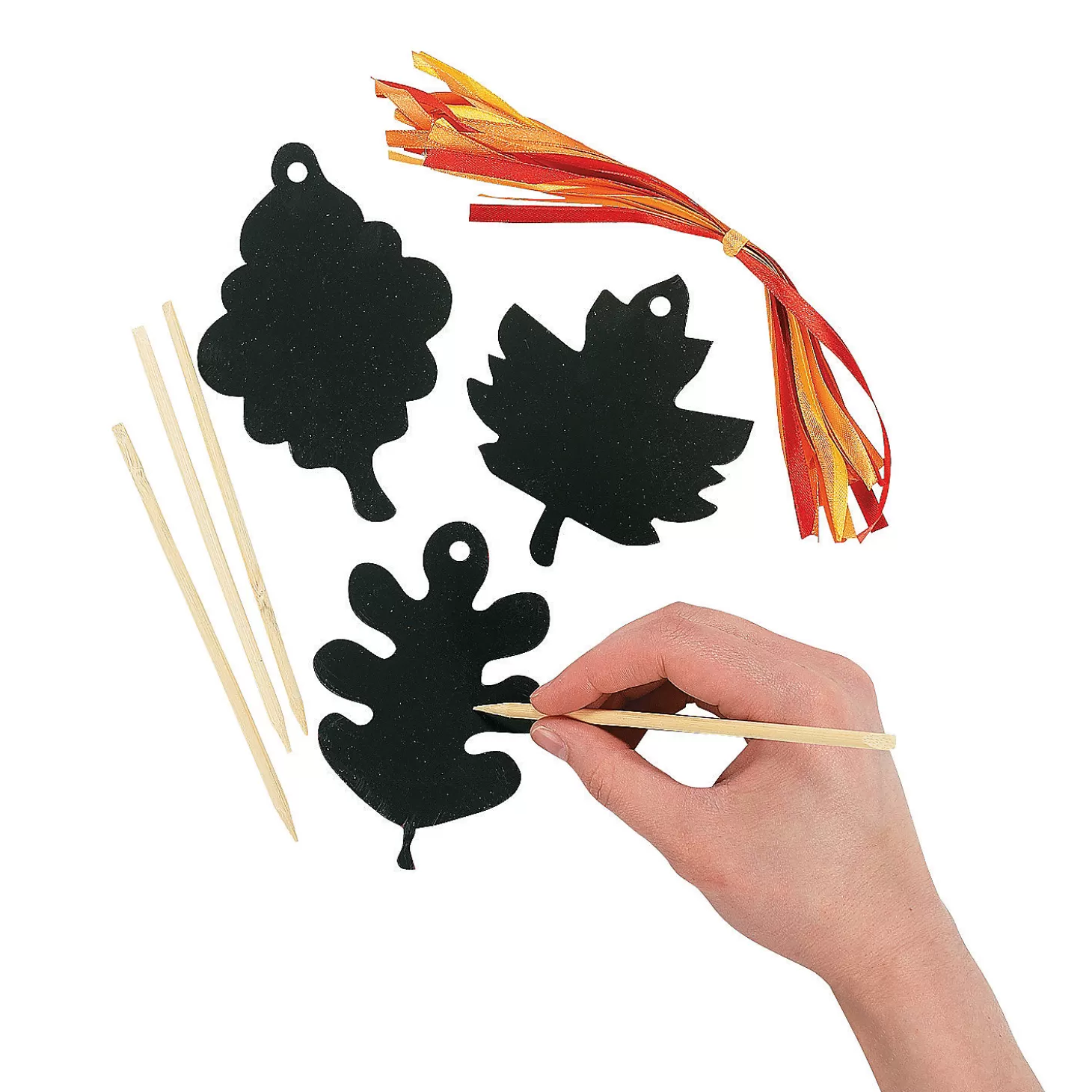 Online Magic Color Scratch Black Fall Leaves - 24 Pc. Boo Bags