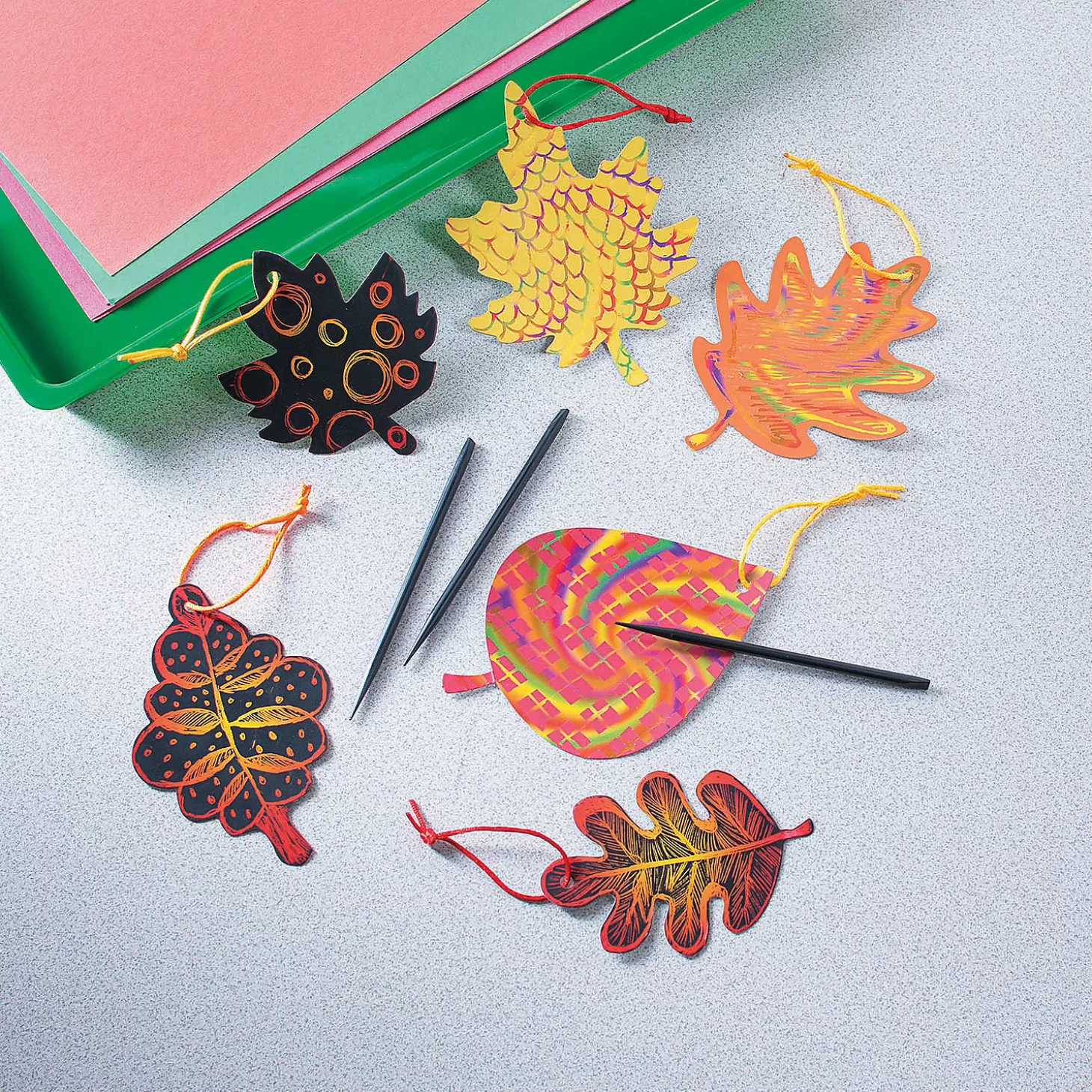 Online Magic Color Scratch Black Fall Leaves - 24 Pc. Boo Bags