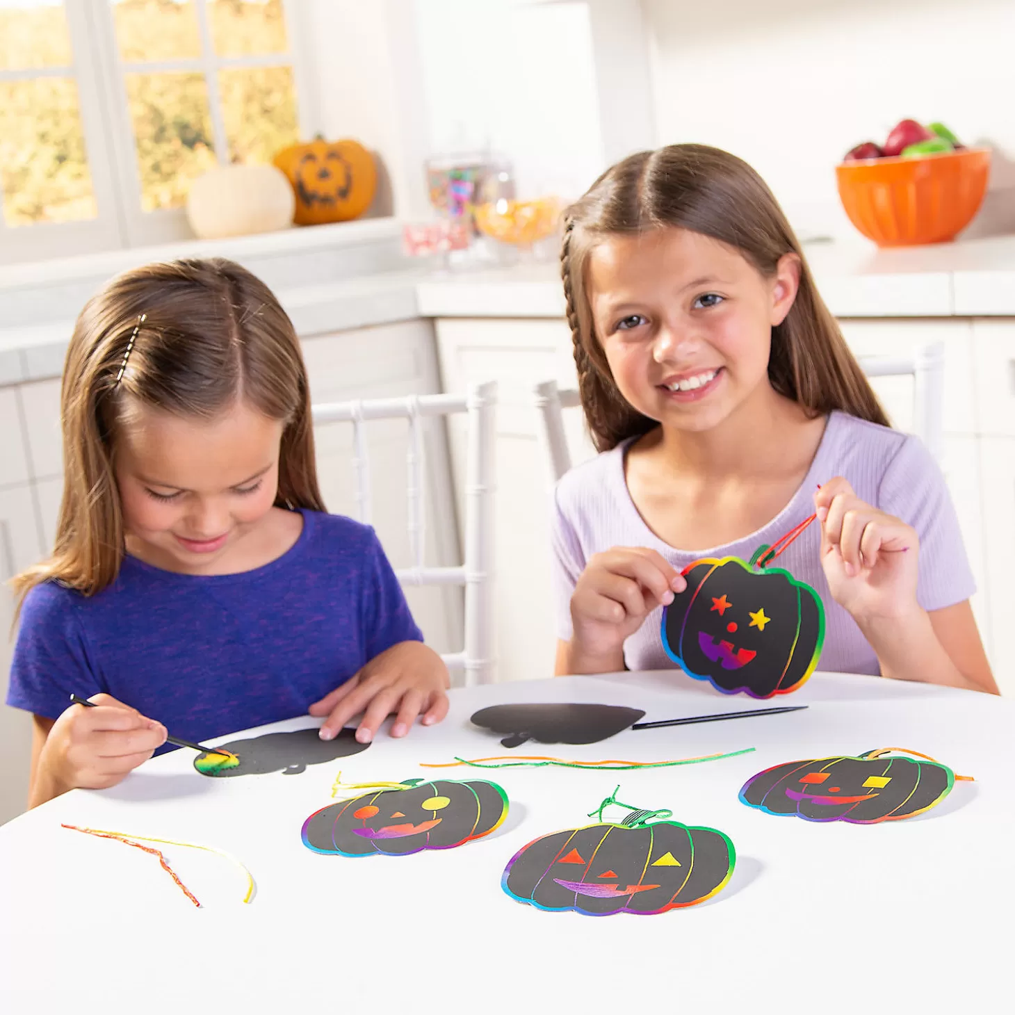 Sale Magic Color Scratch Pumpkin Ornaments - 24 Pc. Boo Bags