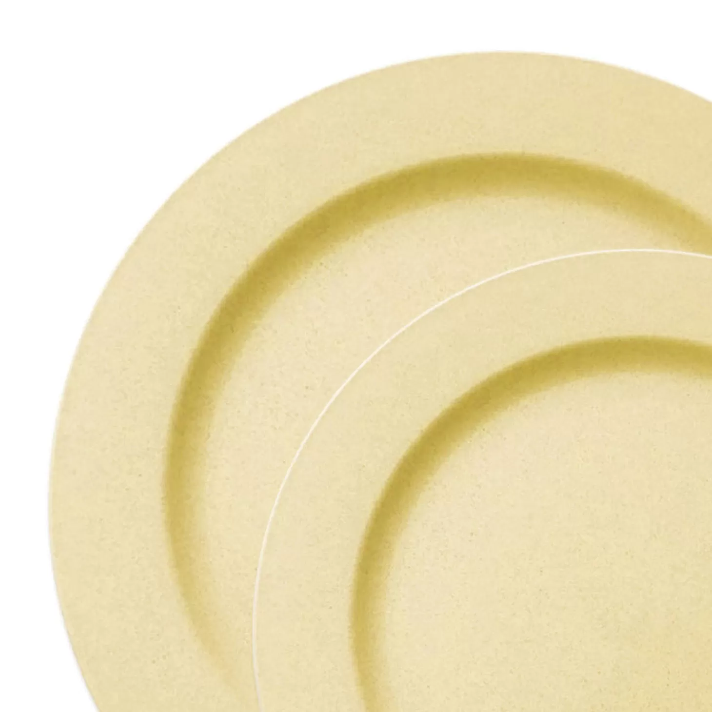 Outlet Matte Bright Yellow Round Disposable Plastic Dinnerware Value Set (40 Dinner Plates + 40 Salad Plates) Bulk Halloween Supplies