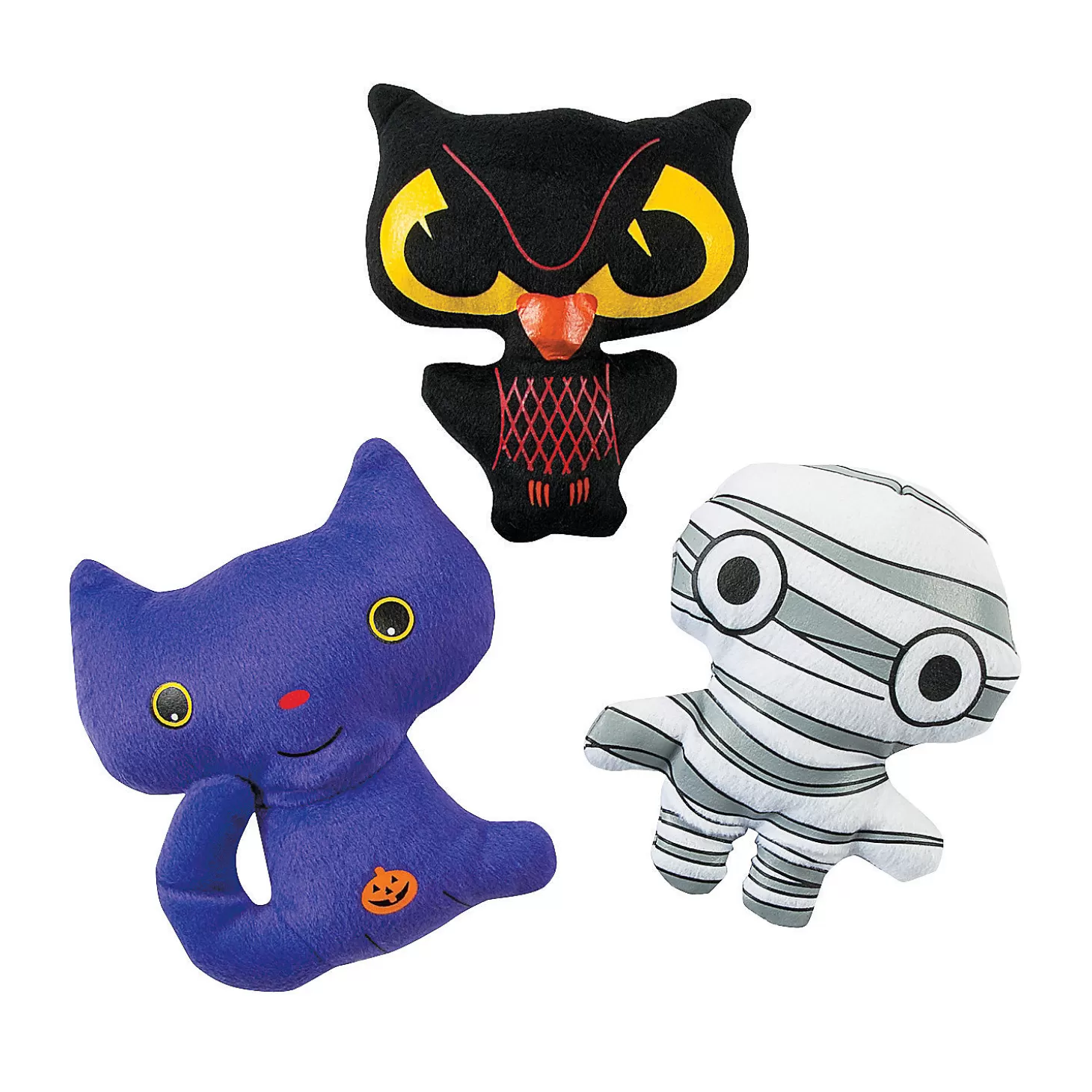 Store Mini Halloween Stuffed Pillow Character Assortment - 12 Pc. Bulk Halloween Supplies