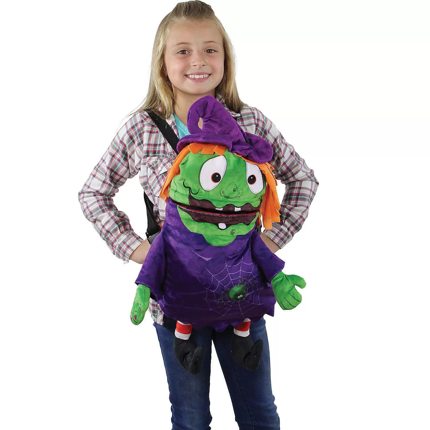 Fashion Northlight 23" Purple And Green Witch Unisex Child Trick Or Treat Halloween Bag Costume Accessory Halloween Bags