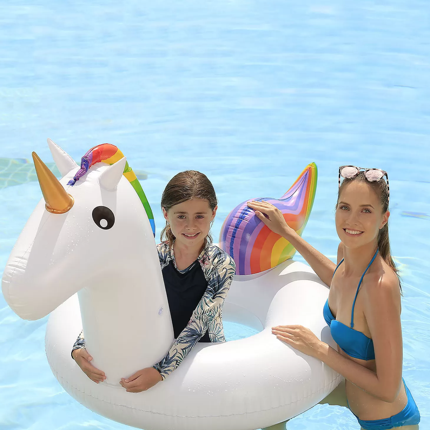 Flash Sale Northlight 68" Rainbow Unicorn Inflatable Swimming Pool Tube Ring Float Water Toys