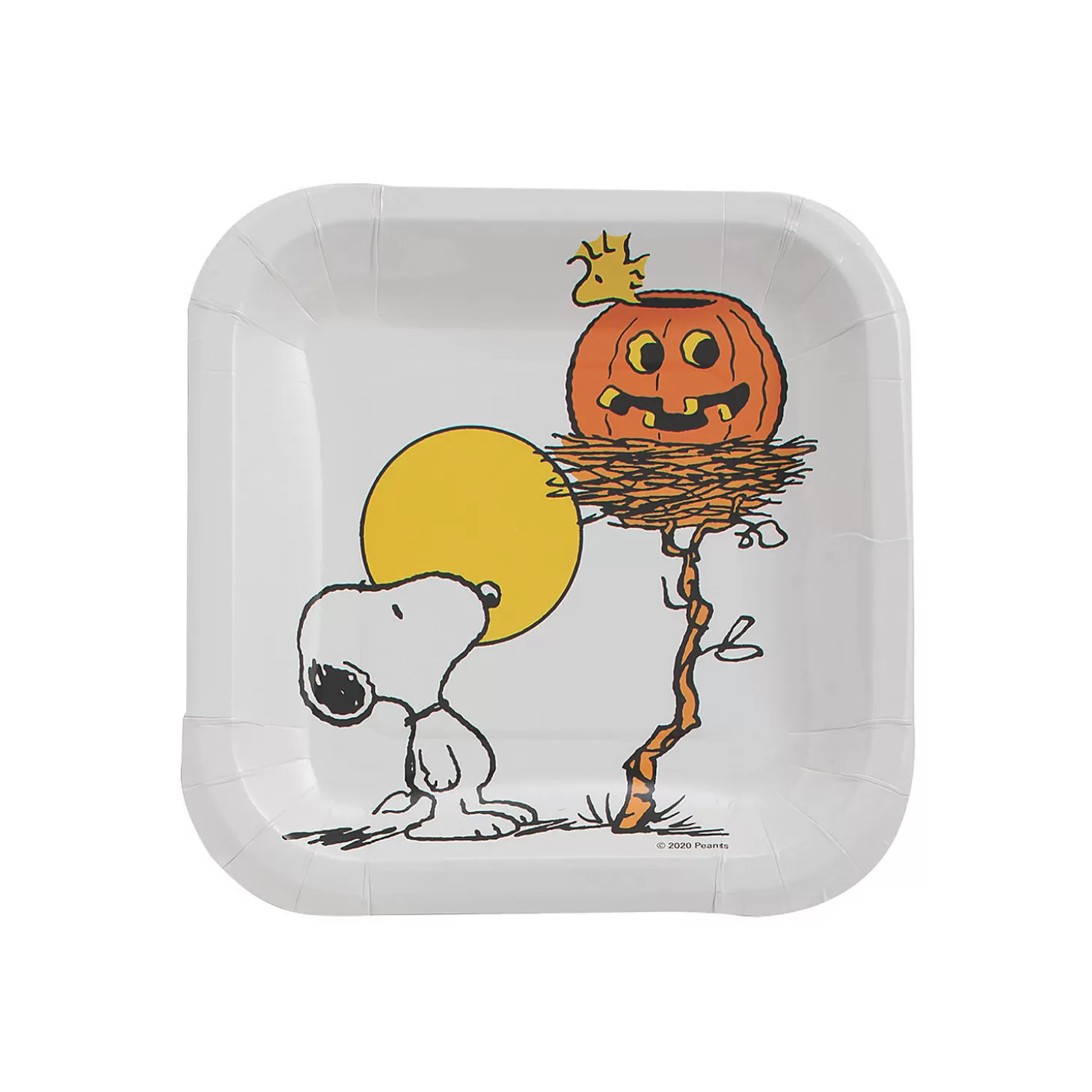 Outlet Peanuts® Halloween Party Snoopy & Woodstock Square Paper Dessert Plates - 8 Ct. Tableware