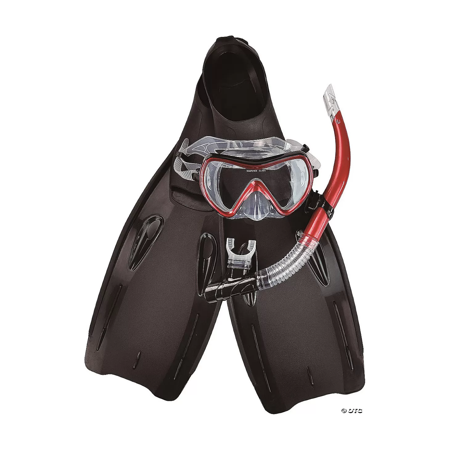 Hot Pool Central 14+ Years - Red Swim Fins Snorkel And Goggle Pool Set - Medium Water Toys