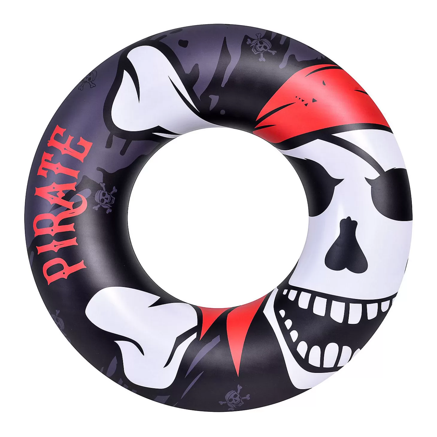 Outlet Pool Central 45" Black Inflatable Pirate Inner Tube Pool Float Water Toys