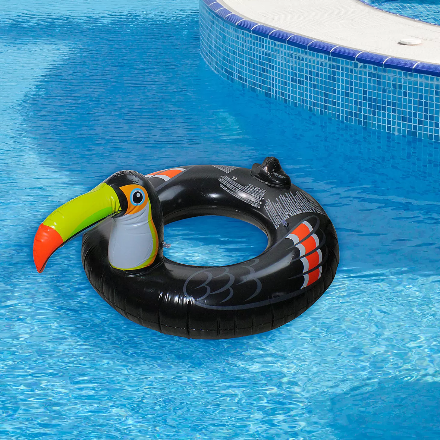 Hot Pool Central 52" Inflatable Black And Yellow Giant Toucan Pool Ring Float Water Toys