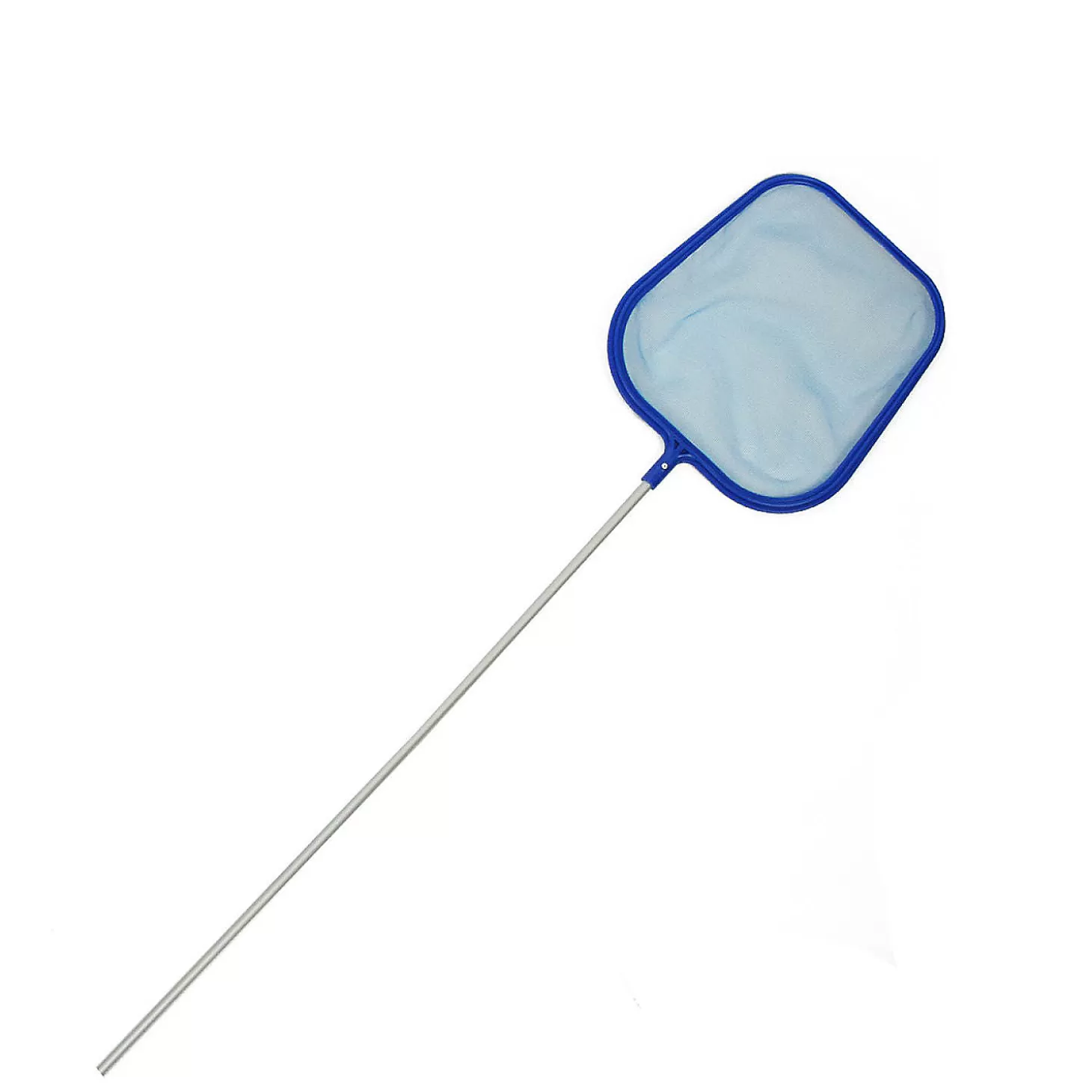 Hot Pool Central 61.5" Silver And Blue Mini Swimming Pool Leaf Skimmer Head With Fipropered Length Pole Water Toys