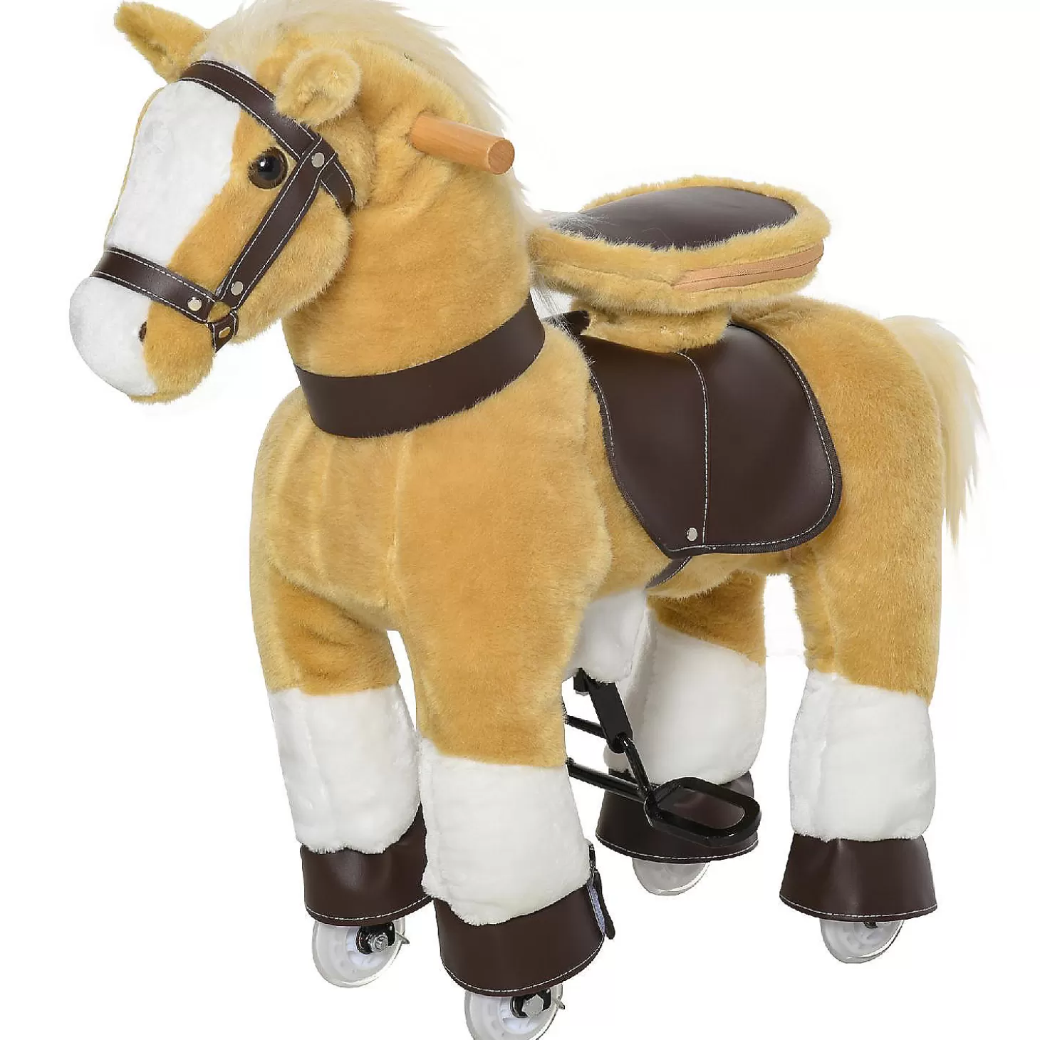 Hot Qaba Ride On Walking Rolling Kids Horse With Easy Rolling Wheels Soft Huggable Body And A Large Size For Kids 3 8 Years Riding Toys