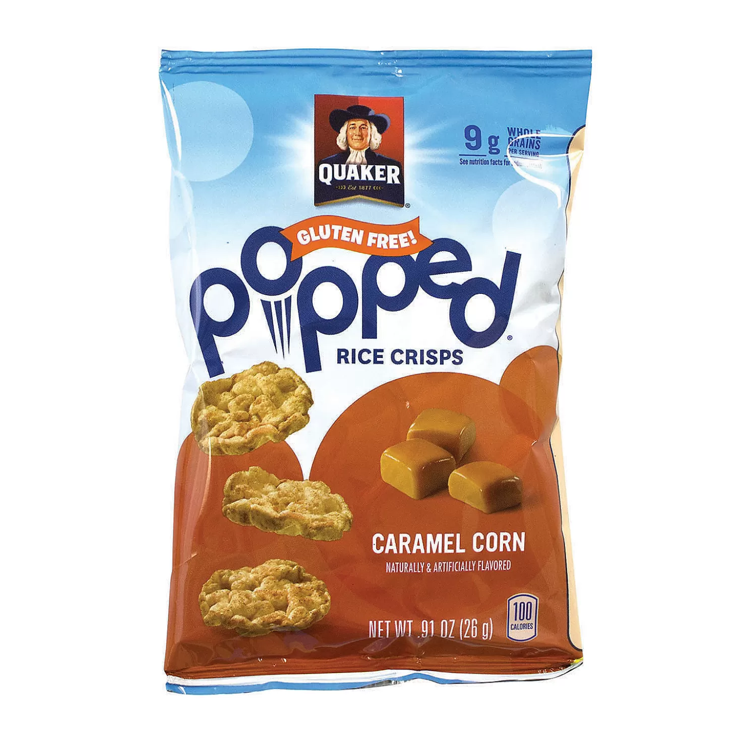 Hot Quaker Popped Rice Crisps Caramel Corn, .67 Oz, 60 Count Bulk Halloween Supplies
